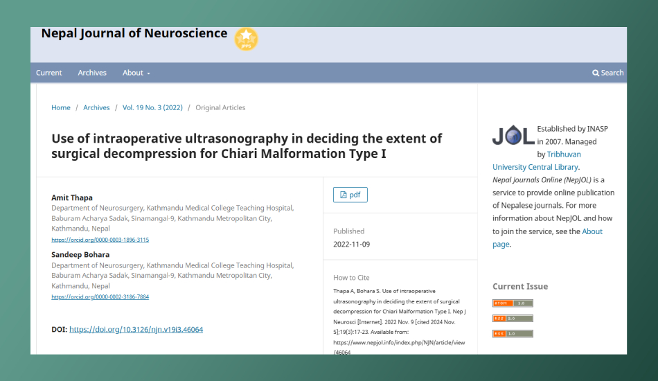 Use of intraoperative ultrasonography in deciding the extent of surgical decompression for Chiari Malformation Type I
